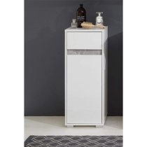 Solet Bathroom Floor Storage Cabinet In White Gloss