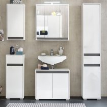 Solet Bathroom Floor Storage Cabinet In White Gloss