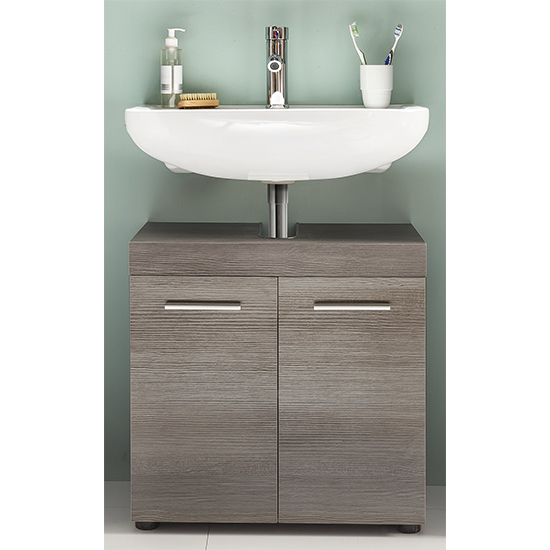 Britton Bathroom Sink Vanity Unit In Sardegna Smoky Silver