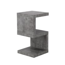 Miami Wooden S Shape Design Side Table In Concrete Effect