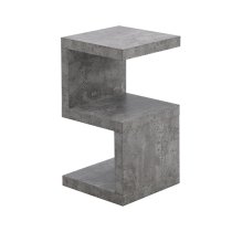 Miami Wooden S Shape Design Side Table In Concrete Effect