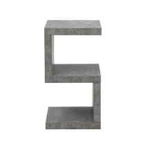 Miami Wooden S Shape Design Side Table In Concrete Effect