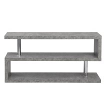 Miami Wooden S Shape Design TV Stand In Concrete Effect