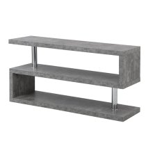 Miami Wooden S Shape Design TV Stand In Concrete Effect