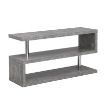 Miami Wooden S Shape Design TV Stand In Concrete Effect