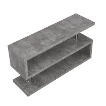 Miami Wooden S Shape Design TV Stand In Concrete Effect