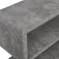 Miami Wooden S Shape Design TV Stand In Concrete Effect