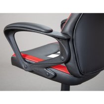 Randolph Faux Leather Gaming Chair In Black And Red