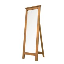 Cyprian Wooden Cheval Mirror In Chunky Pine Frame