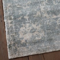 Minot Rectangular Large Fabric Rug In Natural And Teal