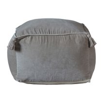 Corvallis Square Cotton Pouffe In Silver