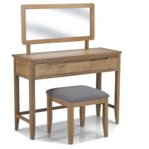 Harriet Wooden 3Pc Dressing Table Set In Robust Solid Oak