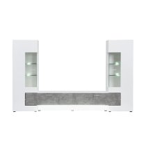 Santiago Entertainment Unit In White Gloss And Concrete Effect