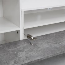 Santiago Entertainment Unit In White Gloss And Concrete Effect