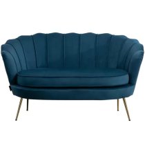 Arial Fabric 2 Seater Sofa In Blue