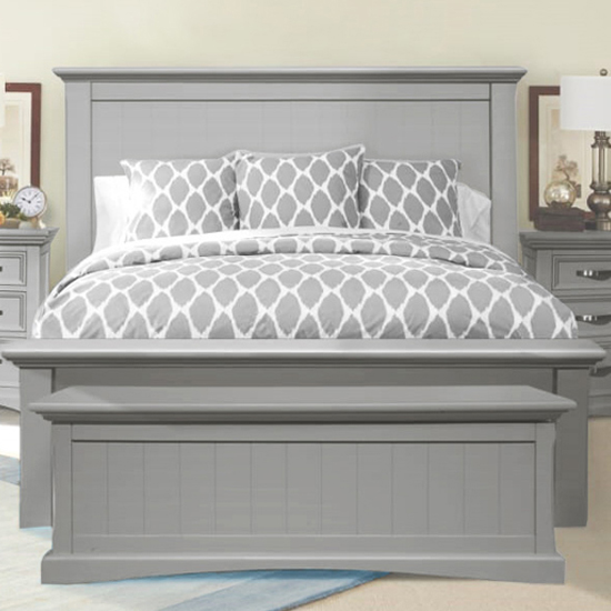 Ternary Wooden Super King Size Bed In Grey