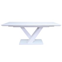 Raffle Large Glass Extending Dining Table In White High Gloss