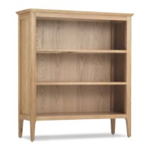 Wardle Wooden Low Bookcase In Crafted Solid Oak