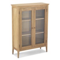 Wardle Wooden Glazed Display Cabinet In Crafted Solid Oak