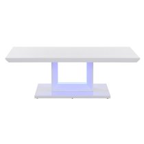 Atlantis High Gloss Coffee Table In White With LED Lighting