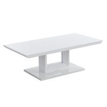 Atlantis High Gloss Coffee Table In White With LED Lighting