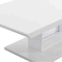 Atlantis High Gloss Coffee Table In White With LED Lighting