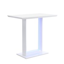 Atlantis High Gloss Bar Table In White With LED Lighting