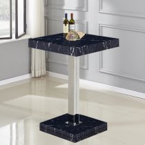 Topaz Milano Marble Effect Bar Table 2 Ripple Black Stools