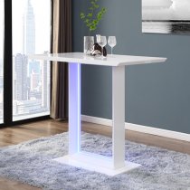 Atlantis LED High Gloss Bar Table With 4 Ripple Black Stools