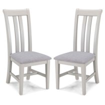 Sunburst Grey Fabric Dining Chairs In A Pair With Wooden Frame