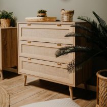 Borox Wooden Chest Of 3 Drawers In Sonoma Oak