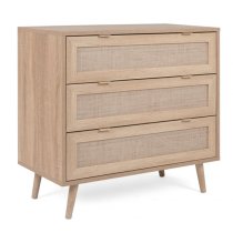 Borox Wooden Chest Of 3 Drawers In Sonoma Oak