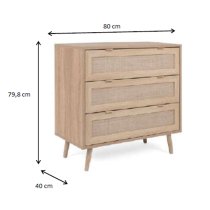 Borox Wooden Chest Of 3 Drawers In Sonoma Oak