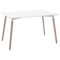 Varbor Wooden Dining Table With 4 Chairs In White And Natural