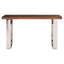 Kero Glass Top Console Table With U-Shaped Base In Natural