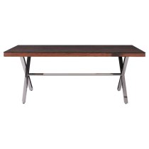 Kero Glass Top Dining Table With Cross Base In Natural