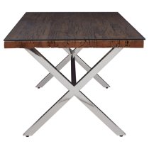 Kero Glass Top Dining Table With Cross Base In Natural