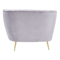 Felizio Left Arm Velvet Lounge Chaise Chair In Grey