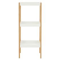 Nusakan Wooden 3 Tier Shelving Unit In White And Natural