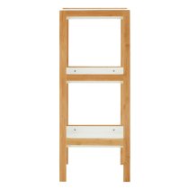 Nusakan Wooden 3 Tier Shelving Unit In White And Natural