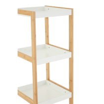 Nusakan Wooden 3 Tier Shelving Unit In White And Natural