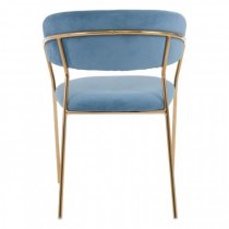 Tamzo Blue Velvet Dining Chairs With Gold Legs In Pair