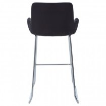 Tamzo Black Velvet Upholstered Bar Chair With Low Arms In Pair