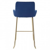 Tamzo Blue Velvet Upholstered Bar Chair With Low Arms In Pair