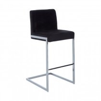 Tamzo Black Velvet Upholstered Bar Chair With Low Back In Pair