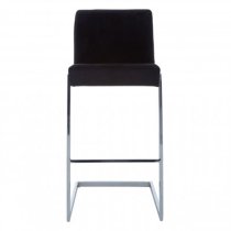 Tamzo Black Velvet Upholstered Bar Chair With Low Back In Pair