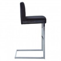 Tamzo Black Velvet Upholstered Bar Chair With Low Back In Pair