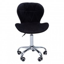 Sitoca Velvet Home And Office Chair In Black With Swivel Base