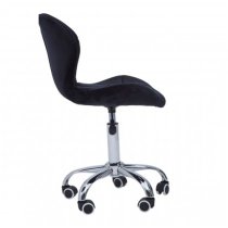 Sitoca Velvet Home And Office Chair In Black With Swivel Base