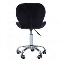 Sitoca Velvet Home And Office Chair In Black With Swivel Base